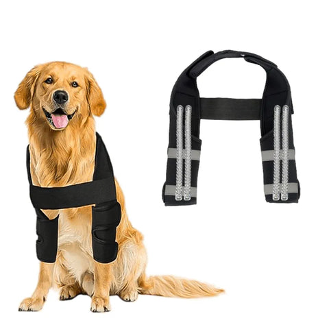 Lispoo Dog Front Leg Braces with Supporting Sleeve Reflective Canine Paw Compression Wraps