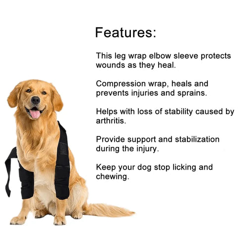 Lispoo Dog Front Leg Braces with Supporting Sleeve Reflective Canine Paw Compression Wraps